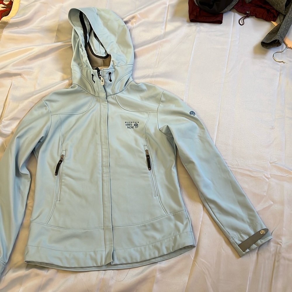 Mountain hardware, jacket for woman, light blue color, and size m